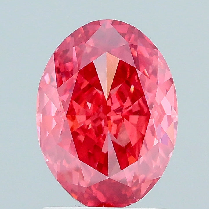 2.07 carat fancy vivid pink oval lab grown diamond VS1 clarity