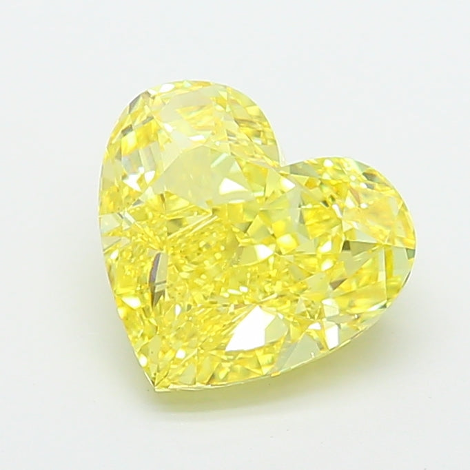 4.52 carat fancy intense yellow heart lab grown diamond VS2 clarity