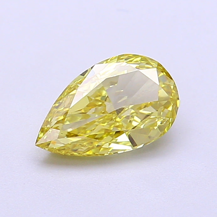 0.88 carat fancy intense yellow pear lab grown diamond VS1 clarity