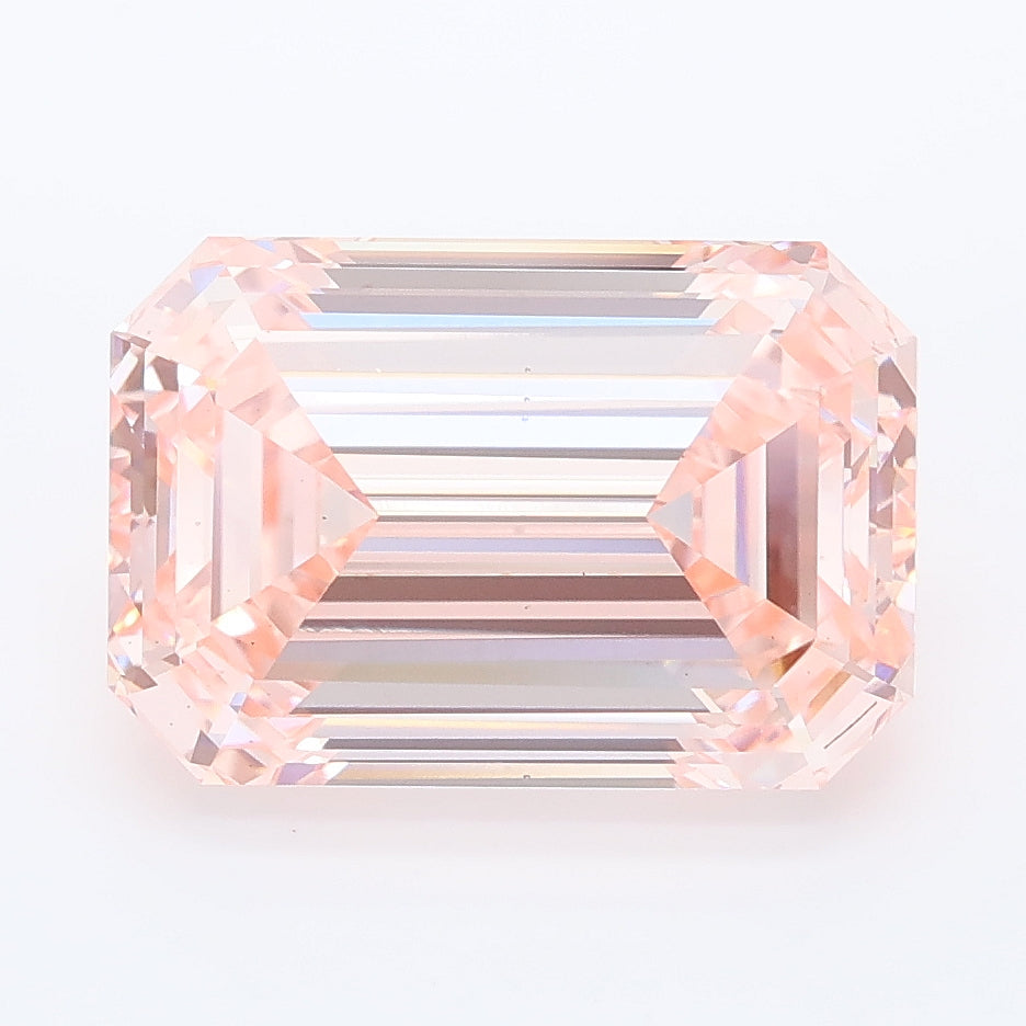 5.08 carat fancy intense pink emerald lab grown diamond VS1 clarity