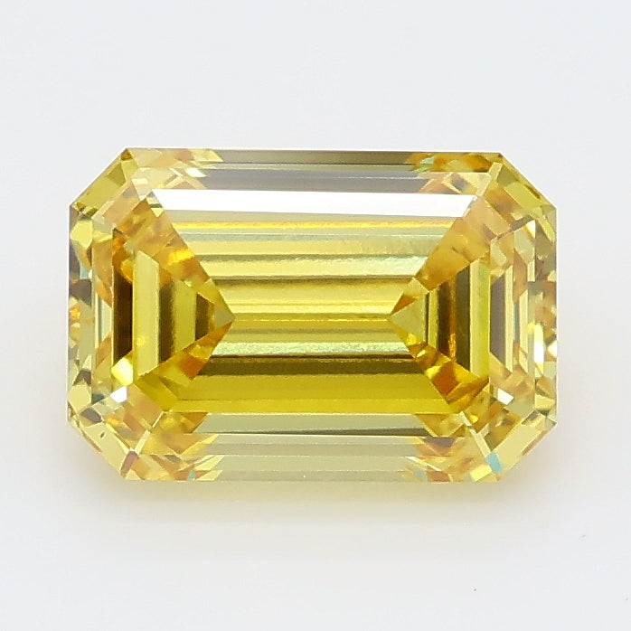 2.08 carat fancy intense yellow emerald lab grown diamond VS1 clarity