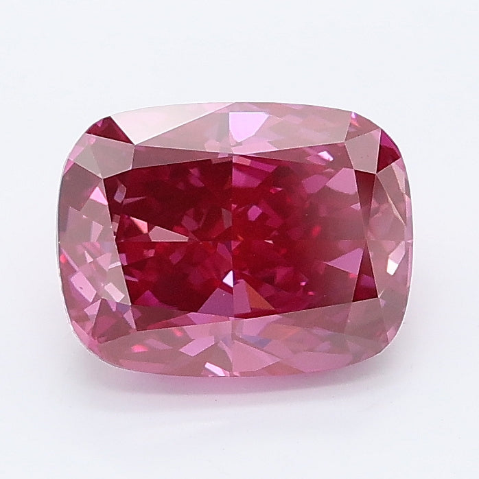 2.07 carat fancy vivid pink cushion lab grown diamond VS1 clarity