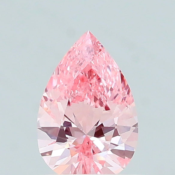 0.49 carat fancy intense pink pear lab grown diamond VS2 clarity