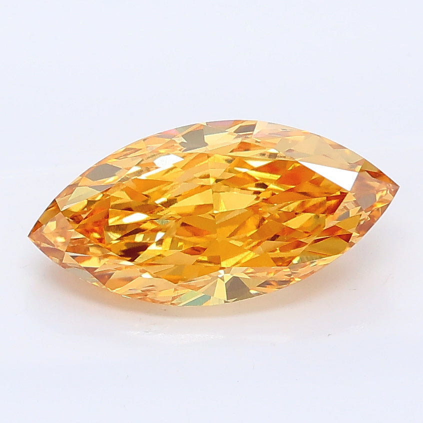 2.01 carat fancy intense yellow marquise lab grown diamond VVS2 clarity