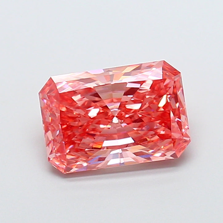 4.02 carat fancy vivid pink radiant lab grown diamond VS1 clarity