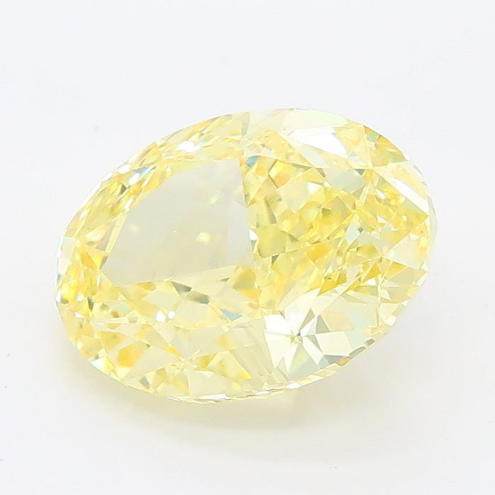2.31 carat fancy intense yellow oval lab grown diamond VVS2 clarity