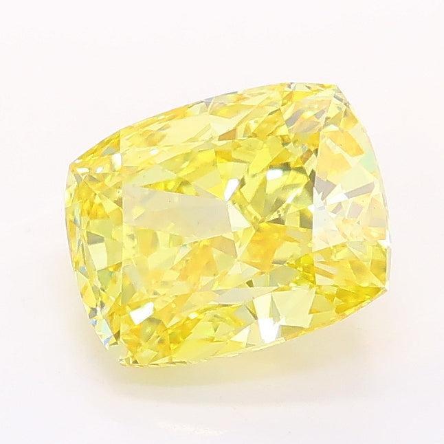 1.79 carat fancy vivid yellow cushion lab grown diamond VS1 clarity