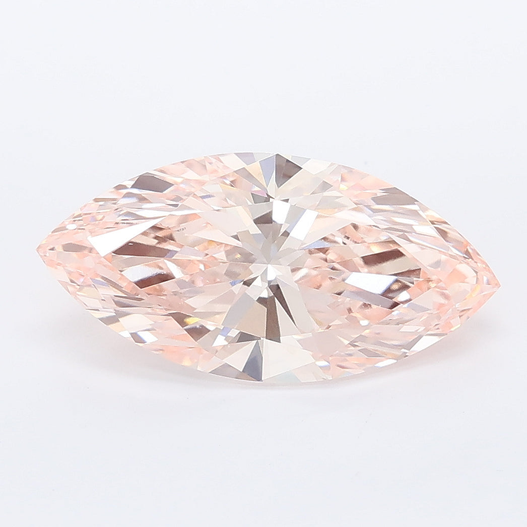 3.00 carat fancy intense pink marquise lab grown diamond VVS2 clarity