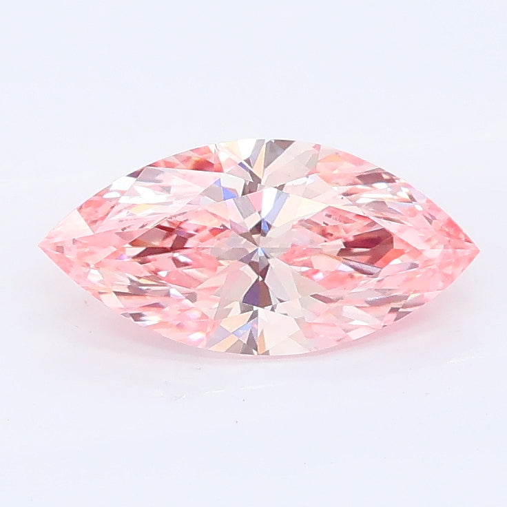 1.00 carat fancy vivid pink marquise lab grown diamond VS1 clarity