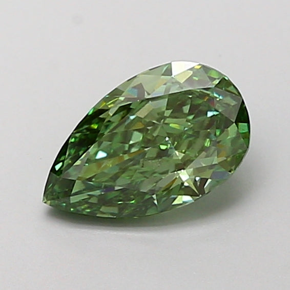 1.08 carat fancy vivid green pear lab grown diamond VS1 clarity