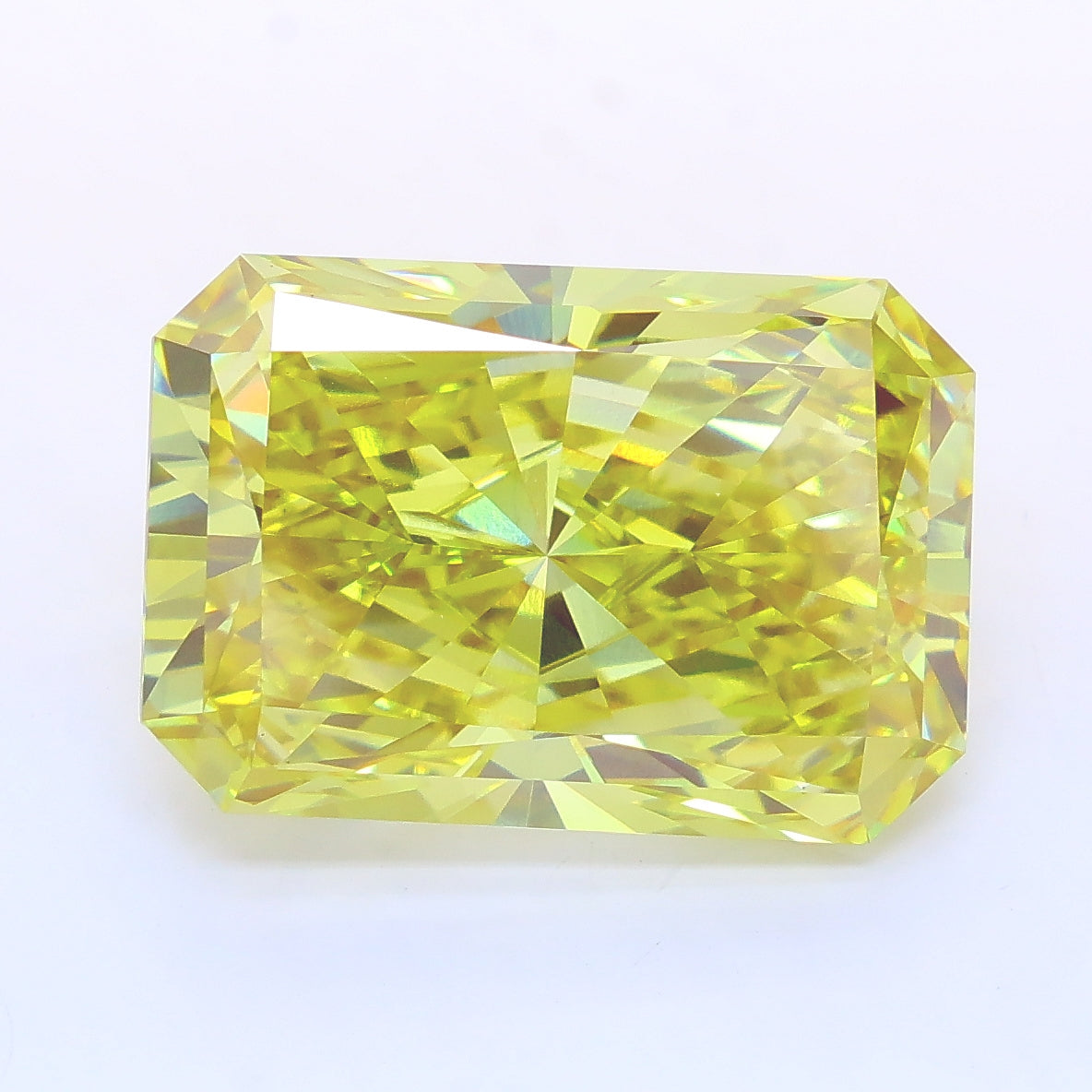 9.99 carat fancy vivid yellow radiant lab grown diamond VS1 clarity