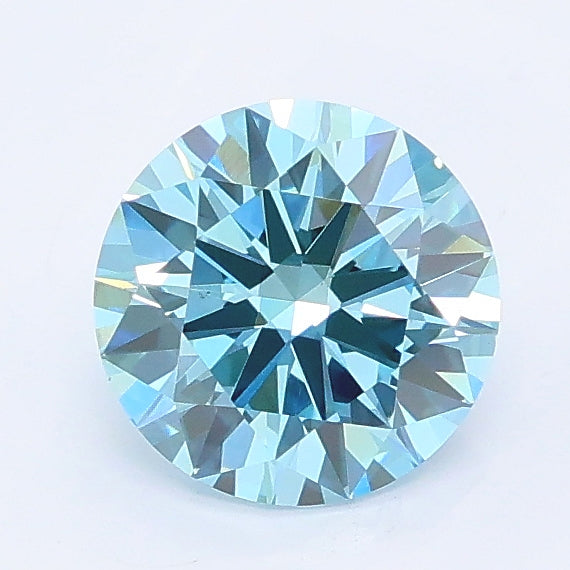 1.05 carat fancy vivid blue round lab grown diamond VS1 clarity