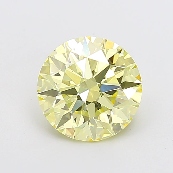3.01 carat fancy yellow round lab grown diamond VS1 clarity