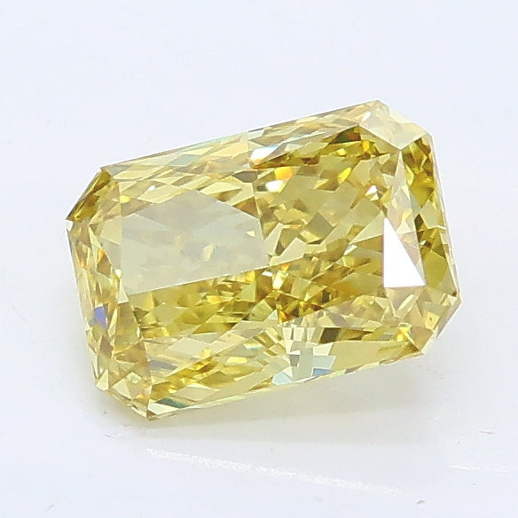 1.01 carat fancy intense yellow radiant lab grown diamond VS1 clarity