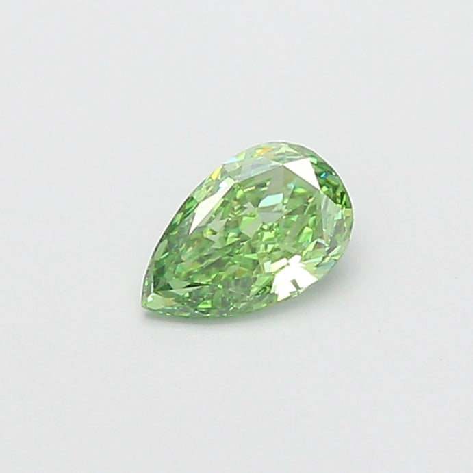 0.55 carat fancy vivid green pear lab grown diamond VVS2 clarity