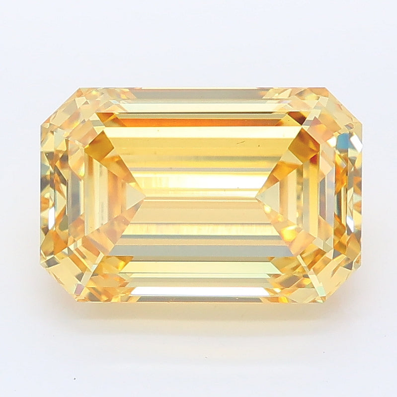 3.51 carat fancy intense yellow emerald lab grown diamond VS1 clarity