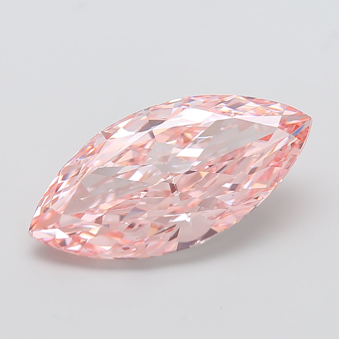 10.03 carat fancy vivid pink marquise lab grown diamond VS1 clarity