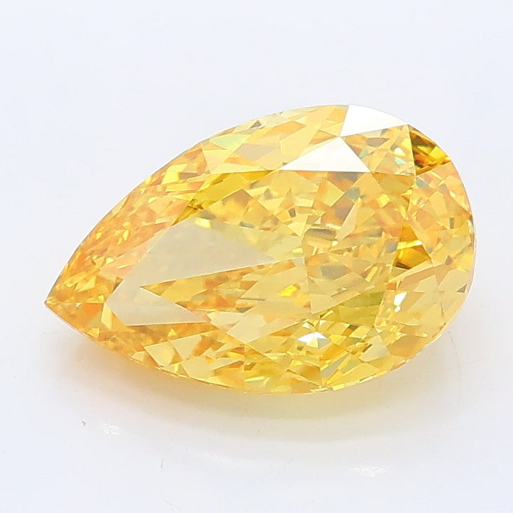 2.09 carat fancy vivid yellow pear lab grown diamond VS2 clarity