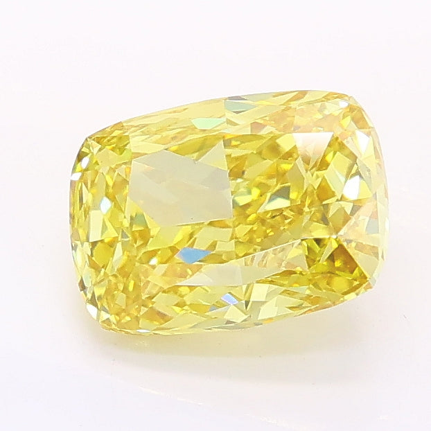 1.51 carat fancy intense yellow cushion lab grown diamond VS2 clarity