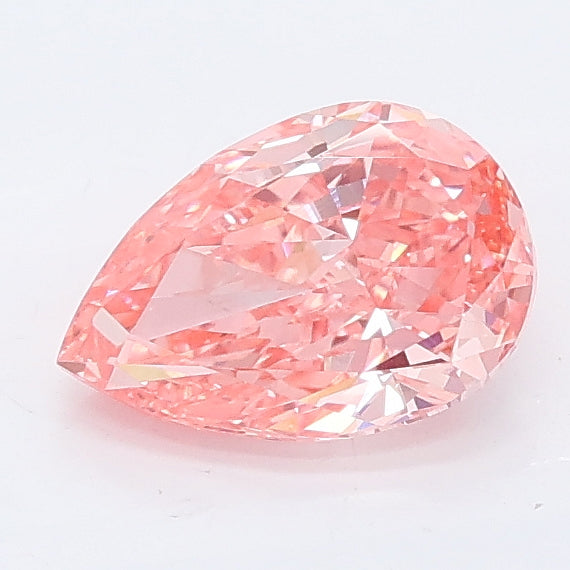 1.00 carat fancy vivid pink pear lab grown diamond VVS2 clarity