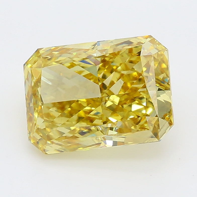 3.07 carat fancy intense yellow radiant lab grown diamond VS2 clarity