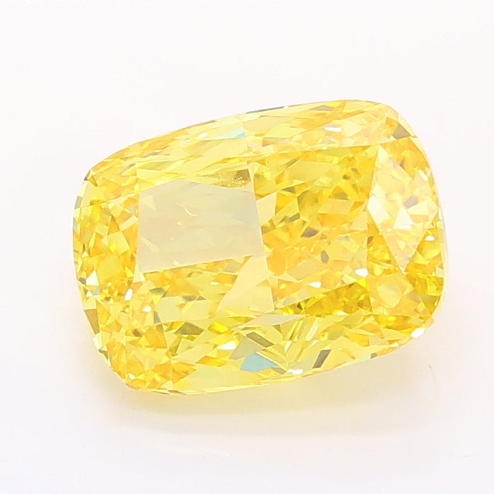 2.12 carat fancy vivid yellow cushion lab grown diamond VS1 clarity