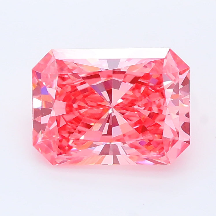 1.75 carat fancy vivid pink radiant lab grown diamond VVS2 clarity