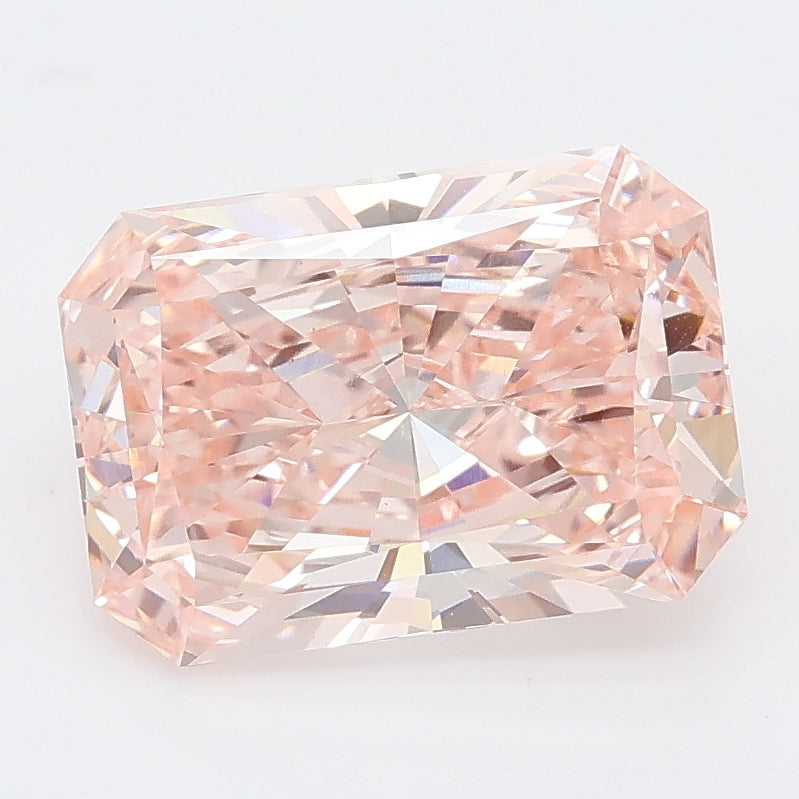 3.28 carat fancy intense pink radiant lab grown diamond VS1 clarity