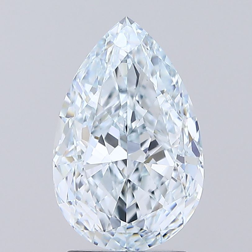 3.01 carat fancy light greenish blue pear lab grown diamond VS1 clarity