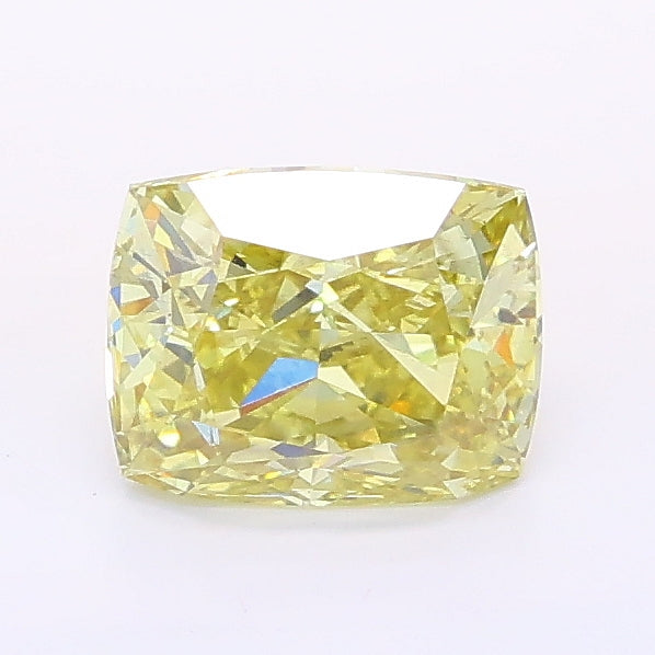 1.08 carat fancy yellow cushion lab grown diamond SI1 clarity