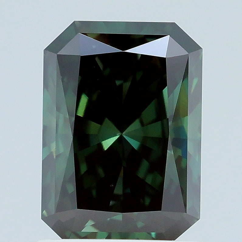 1.19 carat fancy deep green radiant lab grown diamond VS1 clarity