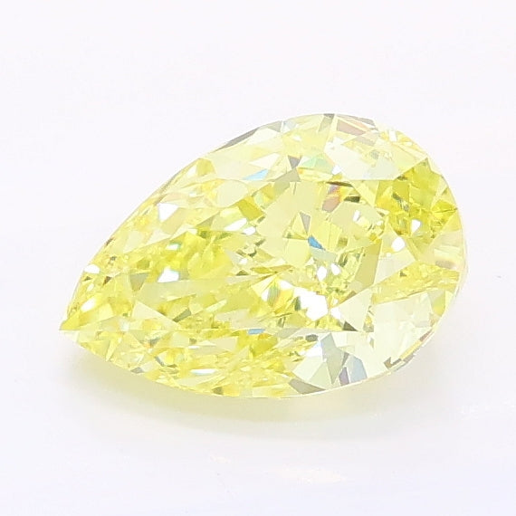 0.99 carat fancy intense yellow pear lab grown diamond VS1 clarity
