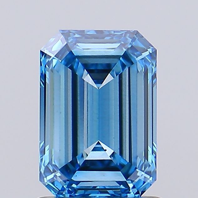 1.01 carat fancy vivid blue emerald lab grown diamond VS2 clarity