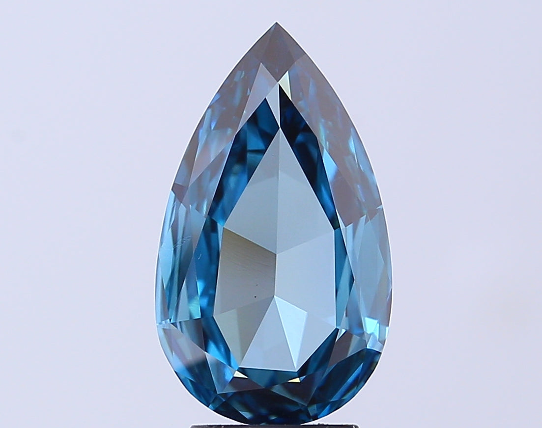 3.11 carat fancy vivid blue rose cut lab grown diamond VS1 clarity
