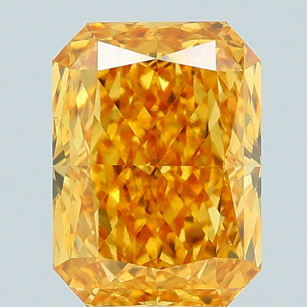 1.67 carat fancy vivid yellow radiant lab grown diamond VS1 clarity