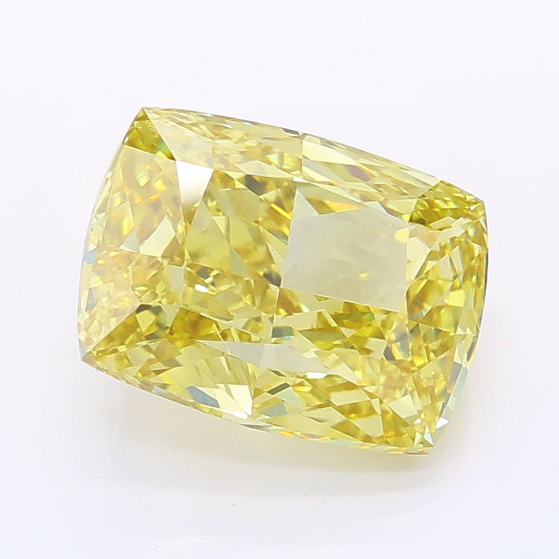 3.19 carat fancy intense yellow cushion lab grown diamond VVS2 clarity