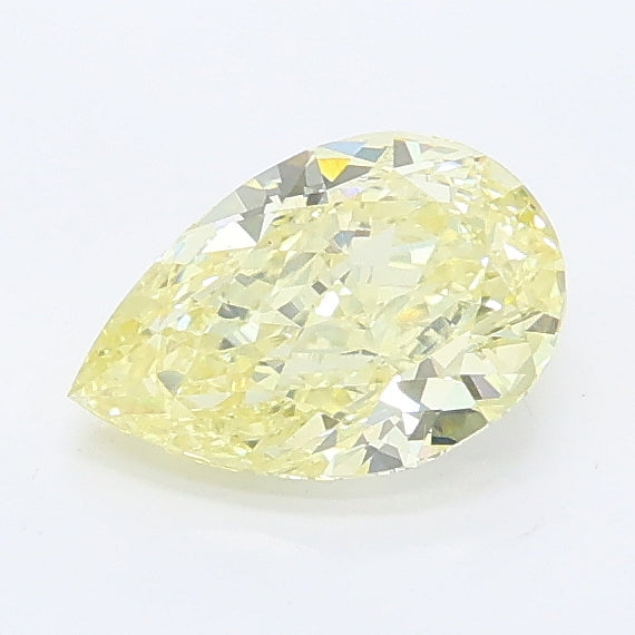 0.81 carat fancy light yellow pear lab grown diamond VS1 clarity