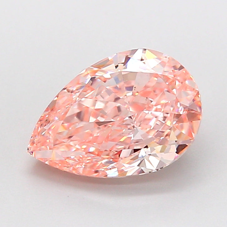 2.03 carat fancy intense pink pear lab grown diamond VS2 clarity