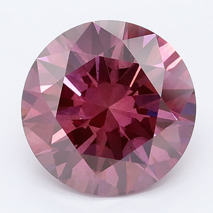3.00 carat fancy deep pink round lab grown diamond SI1 clarity