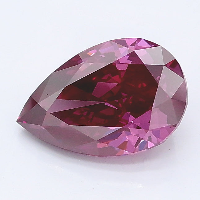 1.57 carat fancy deep pink pear lab grown diamond VS2 clarity