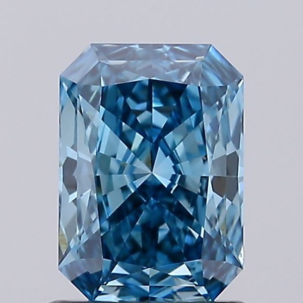 1.00 carat fancy vivid blue radiant lab grown diamond VS1 clarity