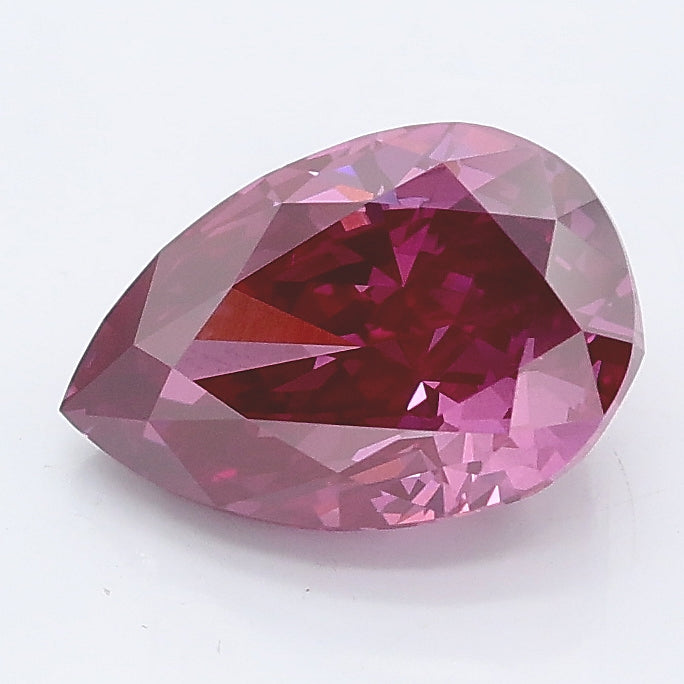 2.05 carat fancy deep pink pear lab grown diamond VS1 clarity