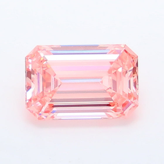 0.92 carat fancy vivid pink emerald lab grown diamond VVS2 clarity