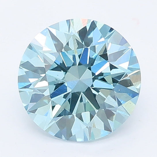 1.25 carat fancy vivid blue round lab grown diamond VS1 clarity
