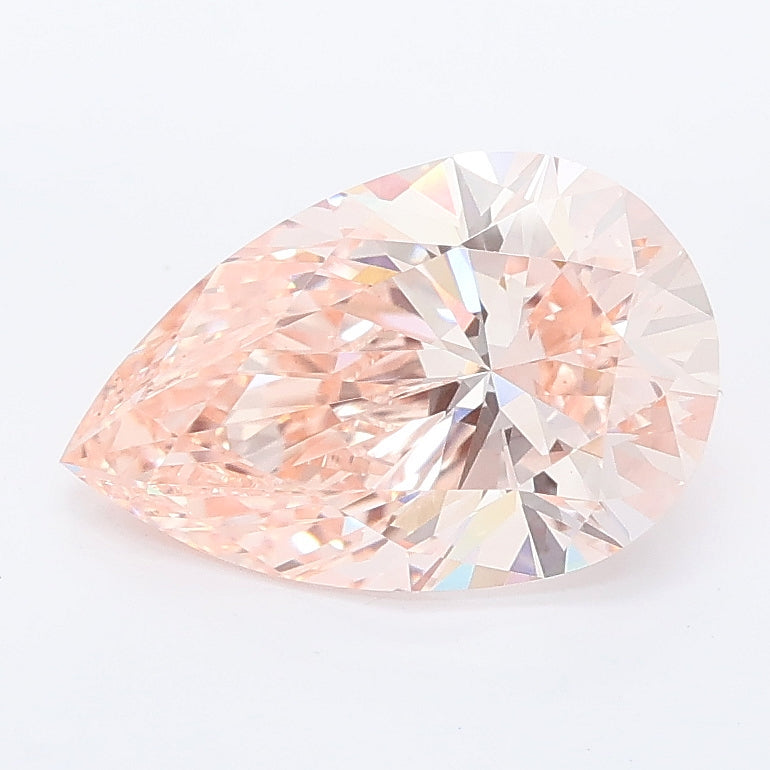 2.06 carat fancy intense pink pear lab grown diamond VVS2 clarity