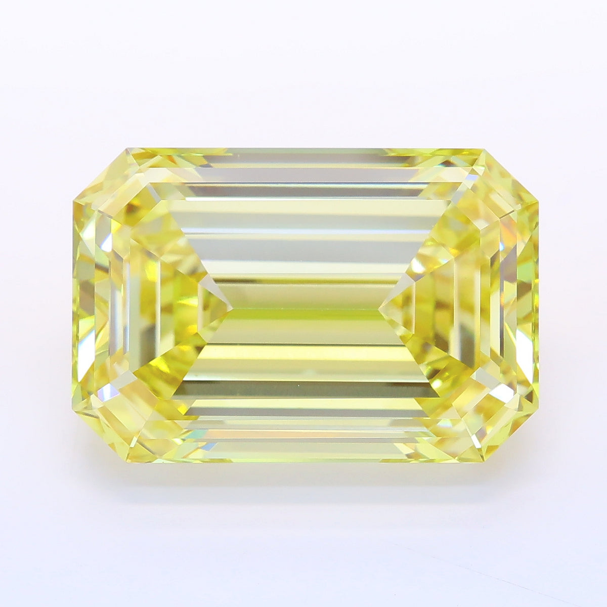 15.56 carat fancy yellow emerald lab grown diamond VVS2 clarity