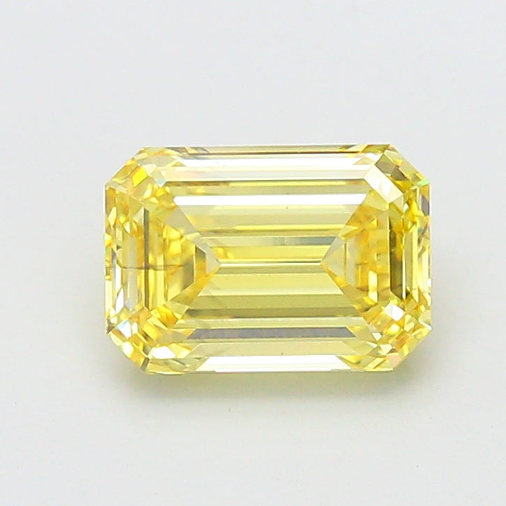 4.01 carat fancy intense yellow emerald lab grown diamond VS2 clarity