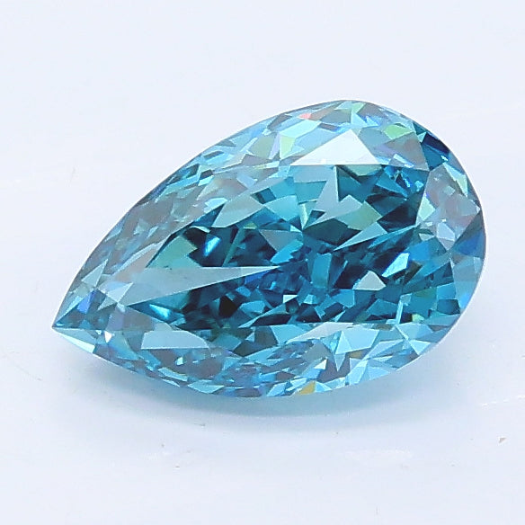 1.05 carat fancy vivid blue pear lab grown diamond VS1 clarity