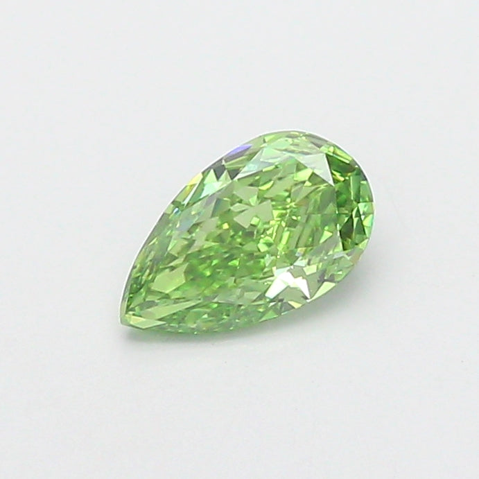 0.75 carat fancy vivid green pear lab grown diamond VVS2 clarity