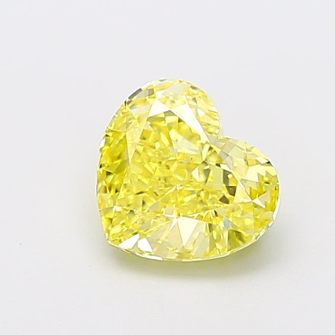 2.01 carat fancy intense yellow heart lab grown diamond VS1 clarity